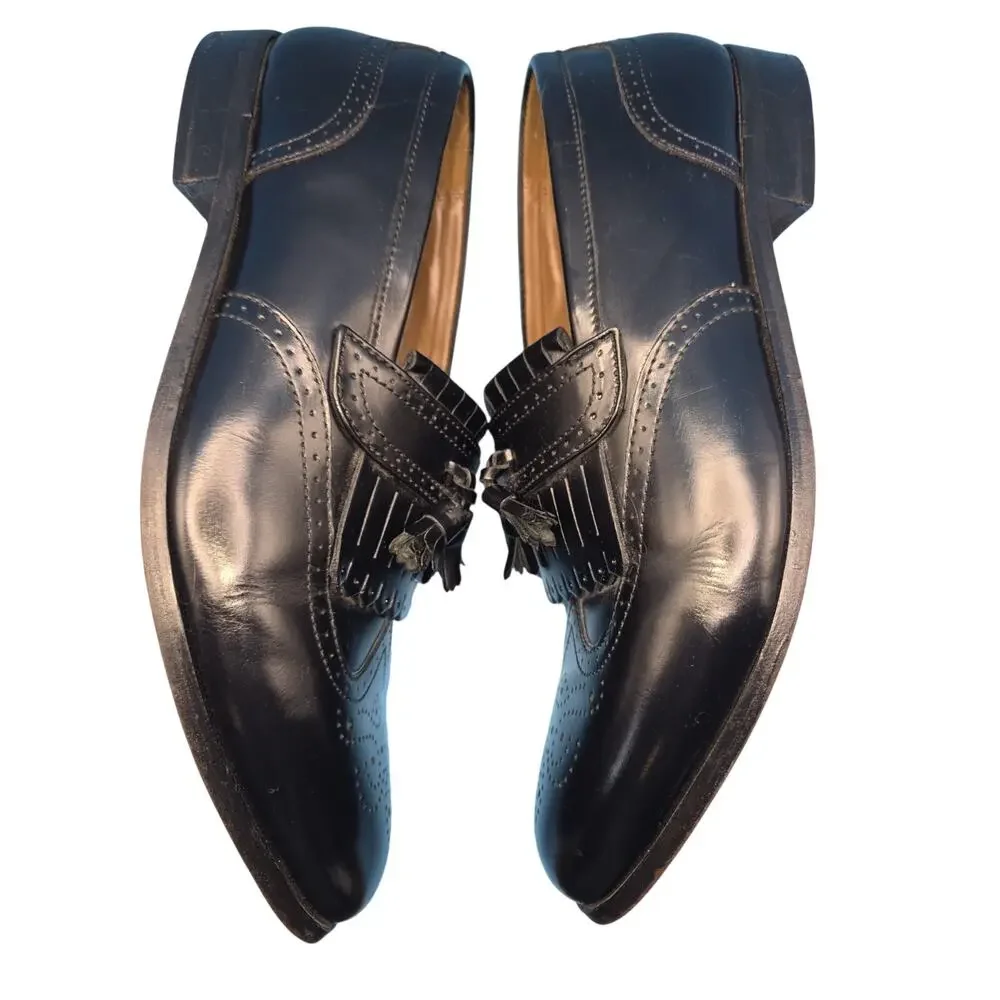 Florsheim Brinson Kiltie Tassel Loafers Men's 10.5 D Wingtip Black Leather